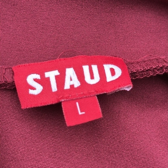 STAUD ‘Diam’ mock neck dress with ruffle hem, size Large - Picture 7 of 9